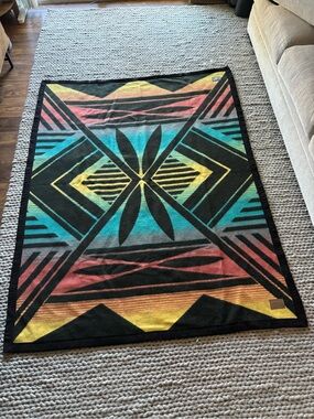 Multicolor Geometric Throw Blanket by